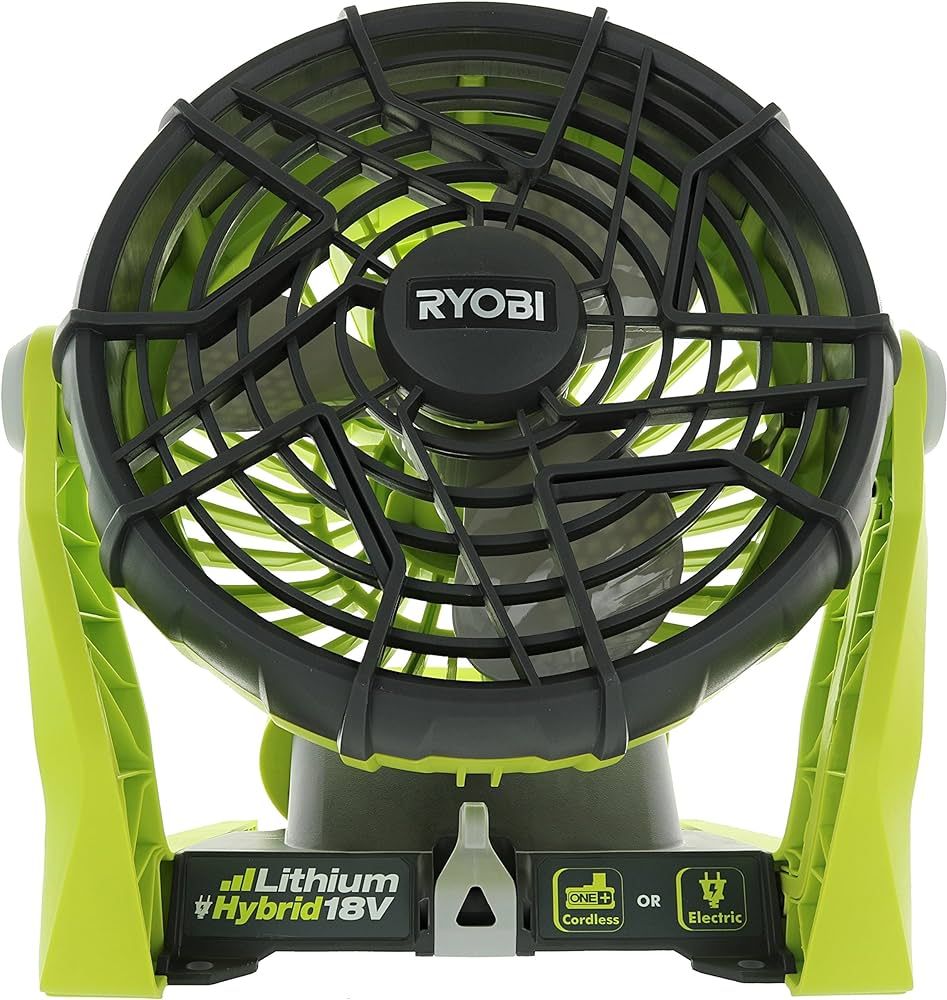 Ryobi P3320 18 Volt Hybrid One+ Battery or AC Powered Adjustable Indoor/Outdoor Shop Fan (Battery... | Amazon (US)