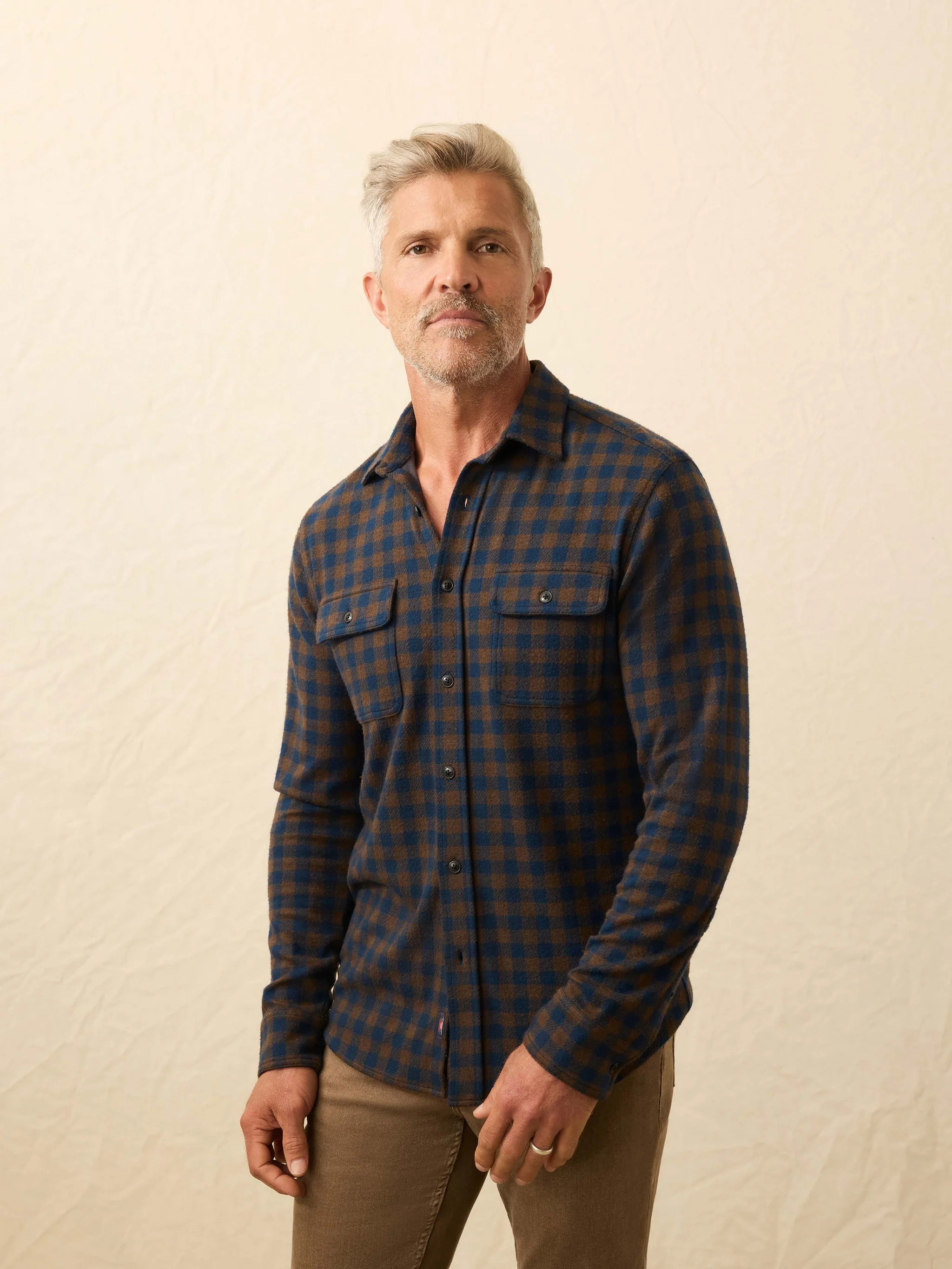 Legend™ Sweater Shirt - Navy Woodland Check | Faherty