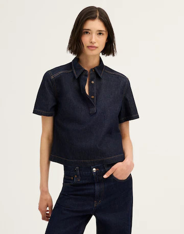 Denim Boxy Polo Shirt | Madewell