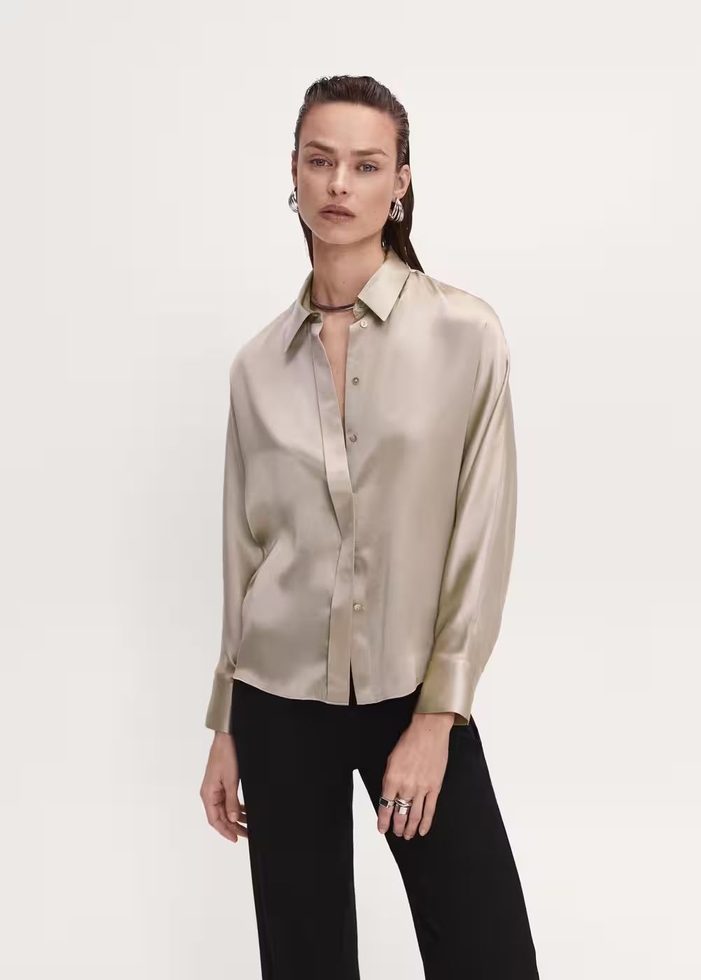 100% silk shirt -  Women | Mango USA | MANGO (US)