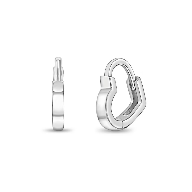 Girls' Heart Shaped Hoop Sterling Silver Earrings - In Season Jewelry | Target