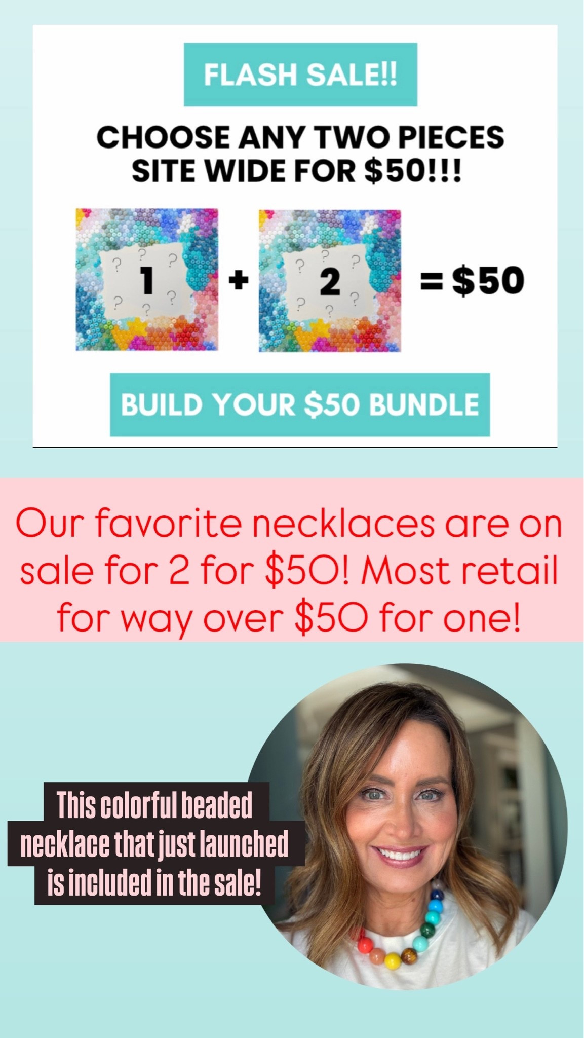 Flash sale at Erin McDermott jewelry 

Any 2 pieces for $50!
Prices will adjust at check out. Sale is valid for a limited time. ￼