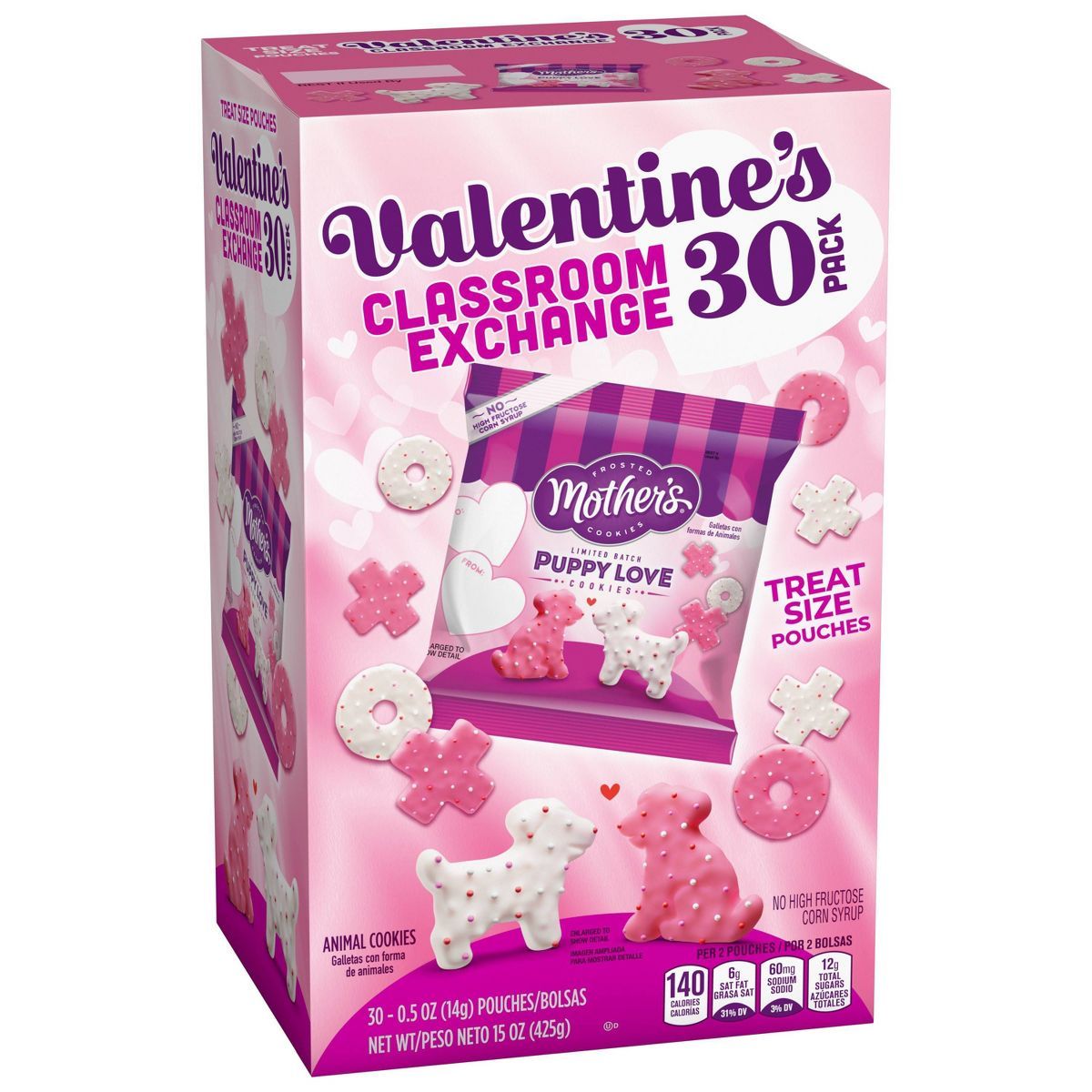 Mother's Puppy Love Animal Cookies Classroom Exchange Pouches Treat Size - 15oz/30ct | Target