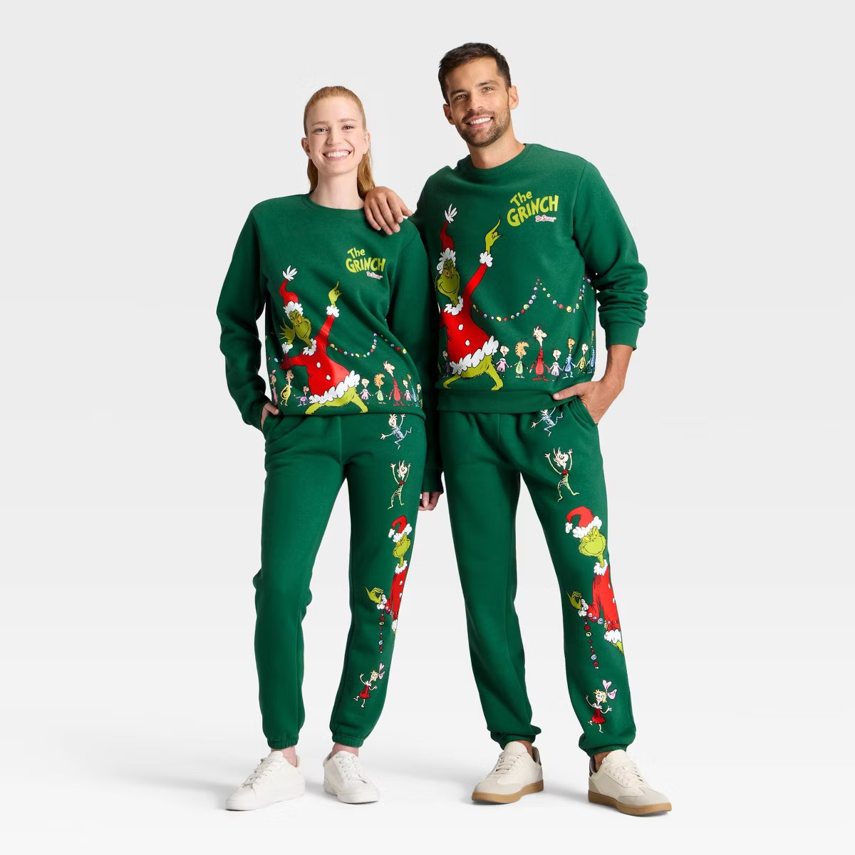 Adult Grinch Fleece Graphic Sweatpants - Dark Green | Target