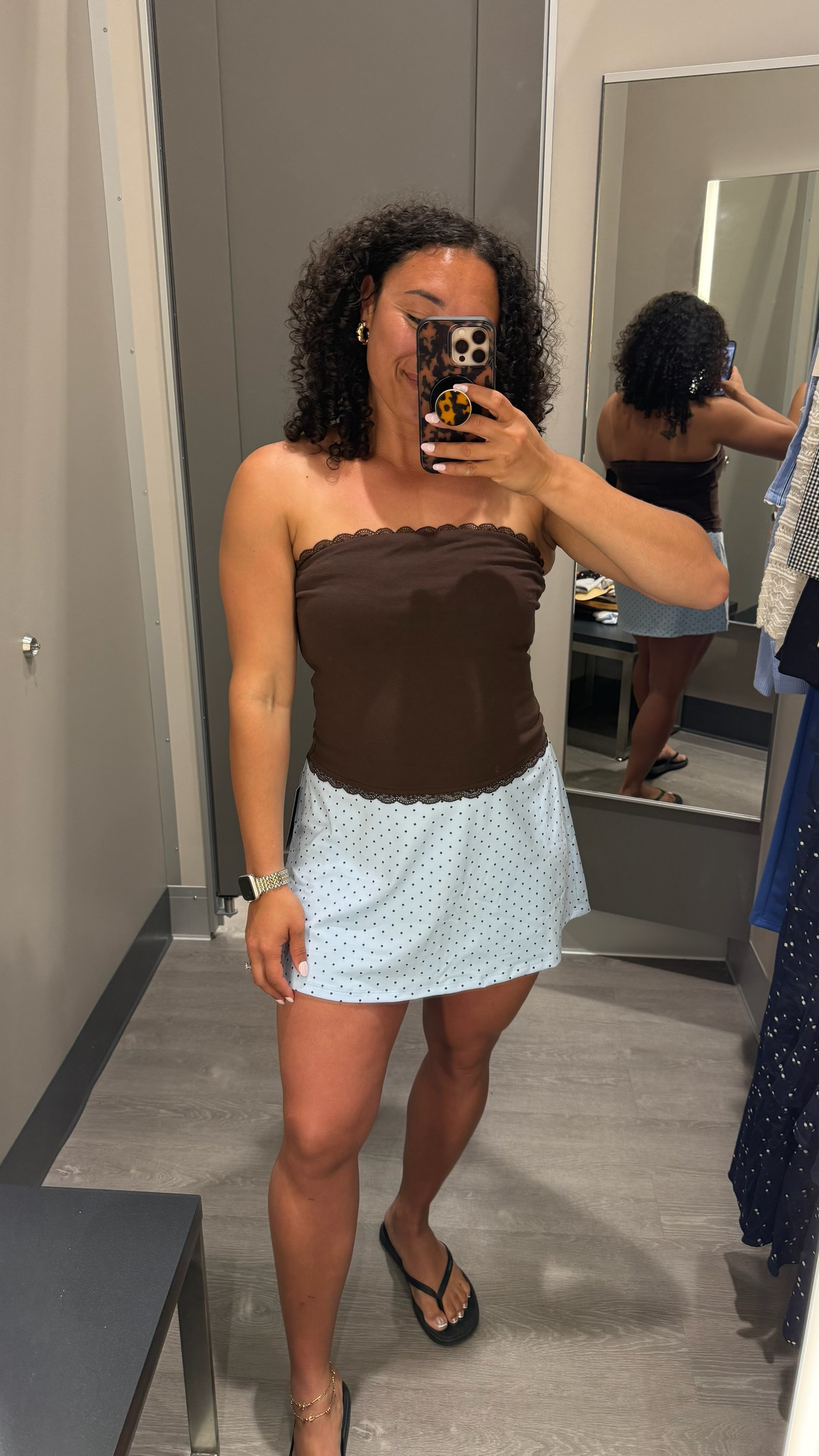 Target summer outfit idea! I love this scalloped-detail tube top and polka-dot skort. 

 #LTKootd #LTKmomlife #LTKSeasonal