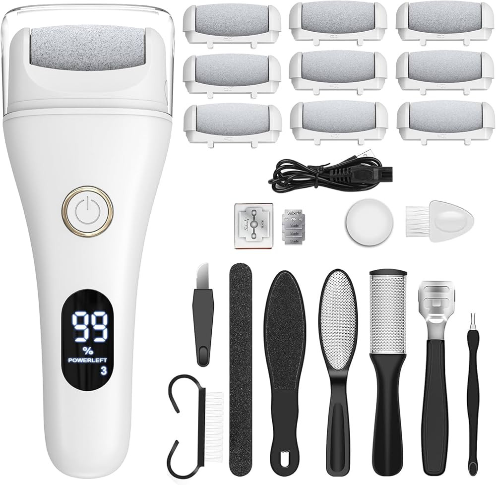 Electric Foot File Callus Remover for Feet - 9pcs Larger Grinding Head&3Speed, Pedicure Kit Foot ... | Amazon (US)