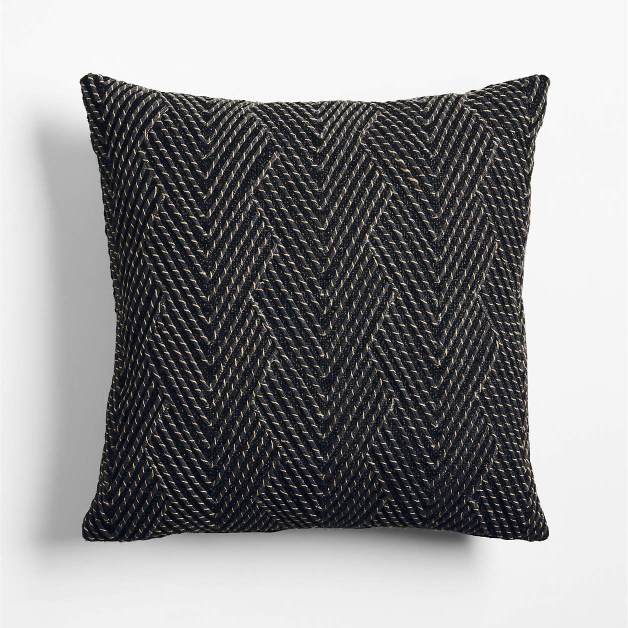 Kirra Embroidered 20"x20" Ink Black Indoor/Outdoor Throw Pillow + Reviews | Crate & Barrel | Crate & Barrel