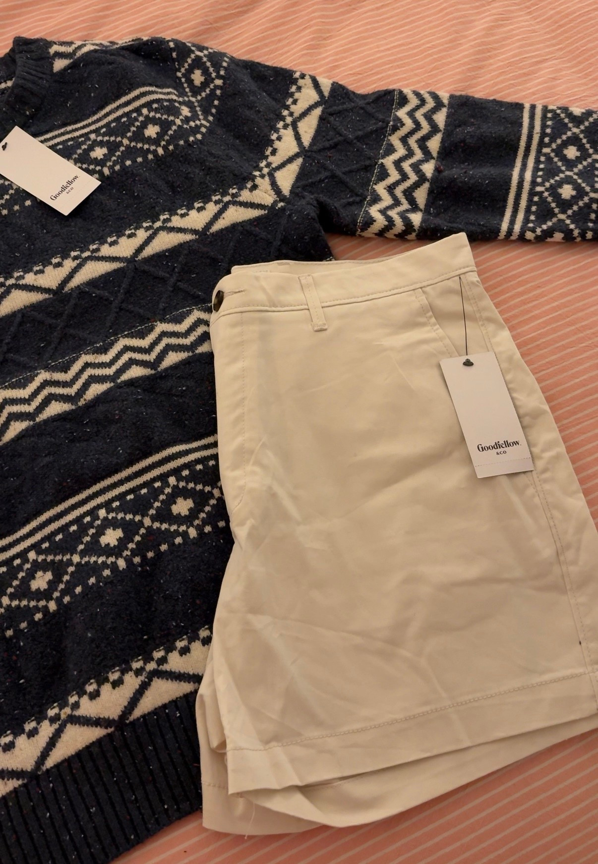 men’s sweater & cream khaki shorts | men’s target finds 