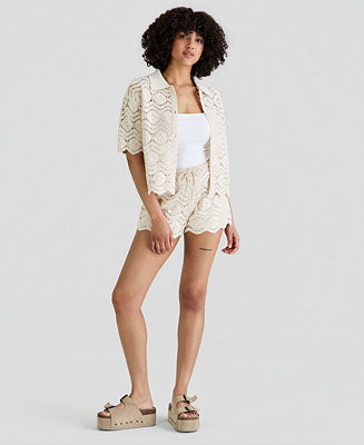 Women's Sequin Embellished Crochet Shorts | Macy's