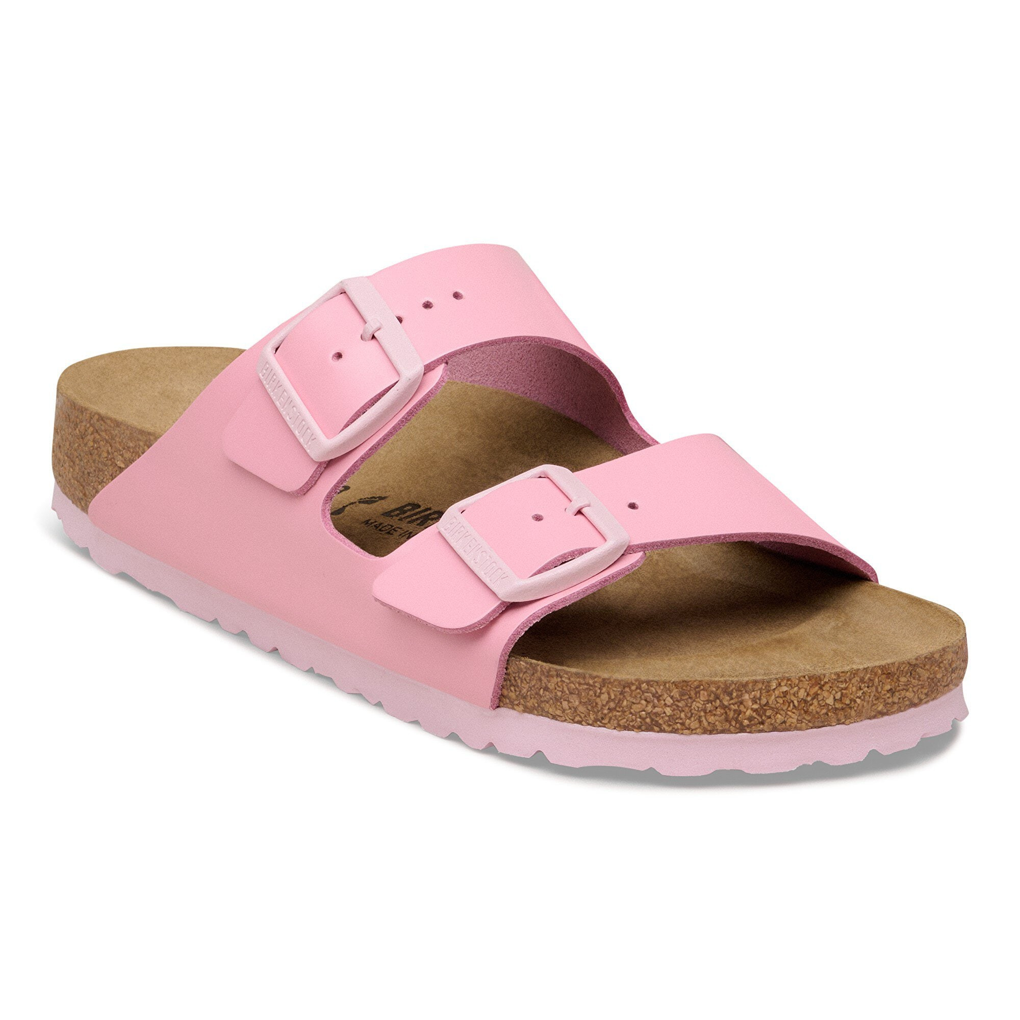 Arizona Natural Leather Patent Fondant Pink Two-Strap Sandals | Birkenstock USA
