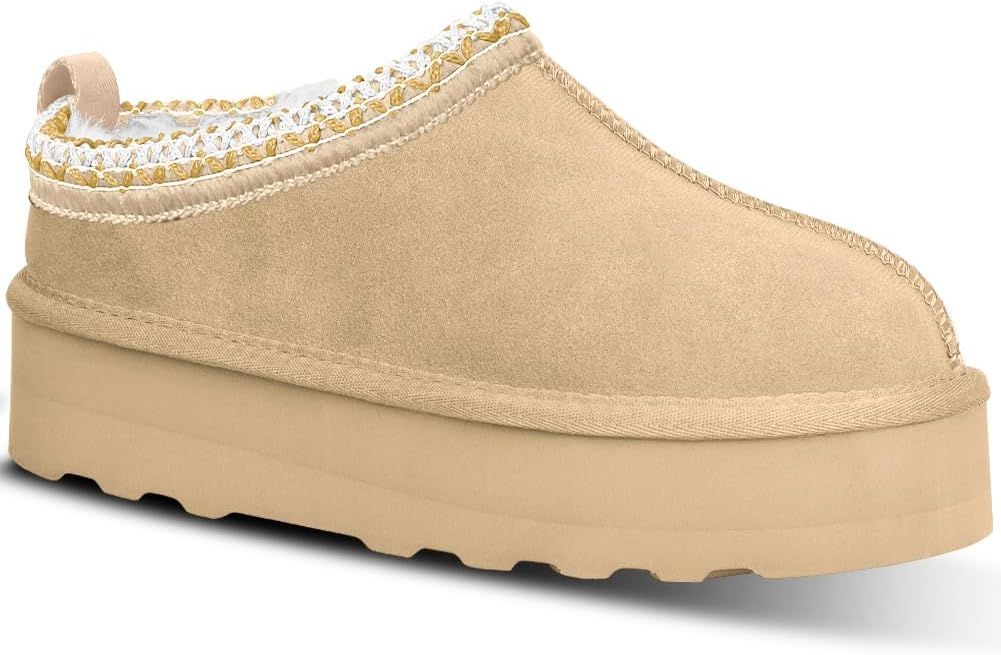 INPAKSA Women's Slippers Platform Mini Boots Short Ankle Boot Fur Fleece Lined Sneakers House sli... | Amazon (US)