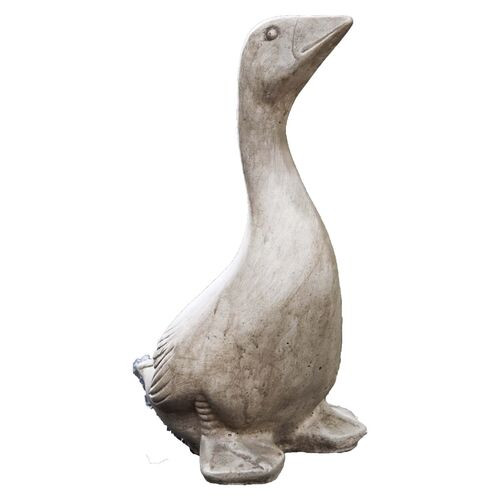 14" Kate's Goose Outdoor Statue, Gray | One Kings Lane