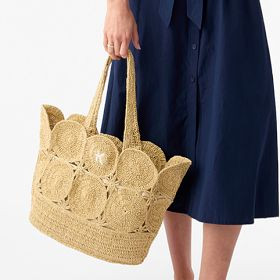 Soleil Handwoven Raffia Tote | Mark and Graham
