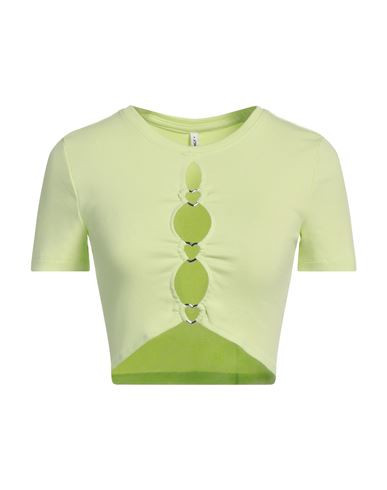 Only Woman T-shirt Lime green Size S Cotton, Elastane | YOOX (US)