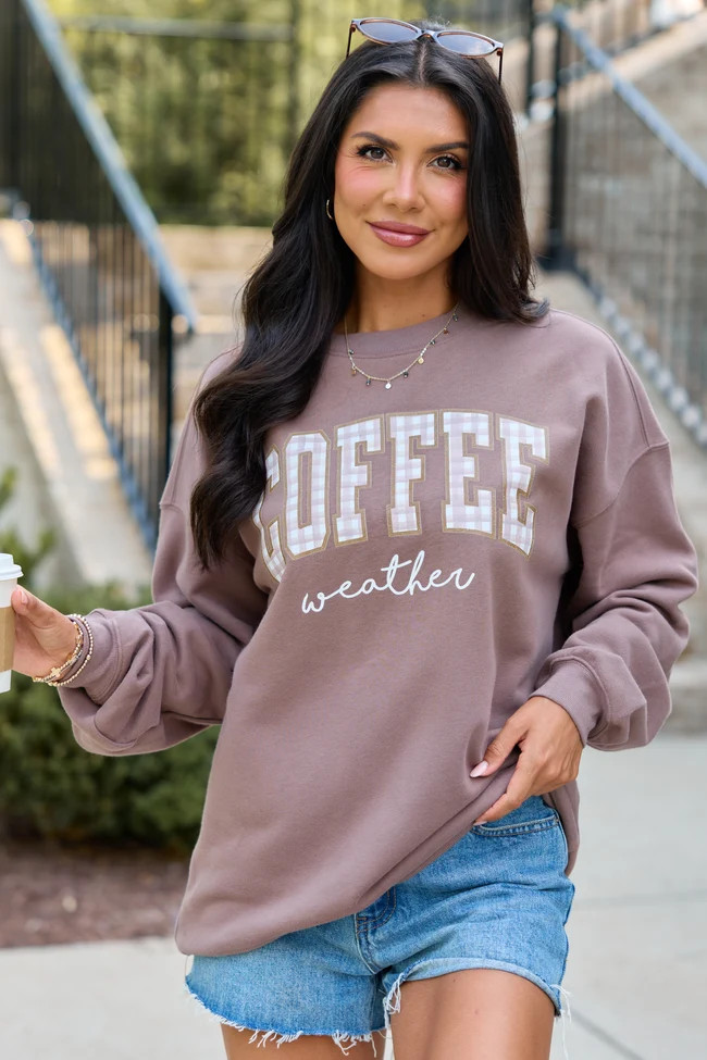 Coffee Weather Mocha Graphic Sweatshirt | Pink Lily