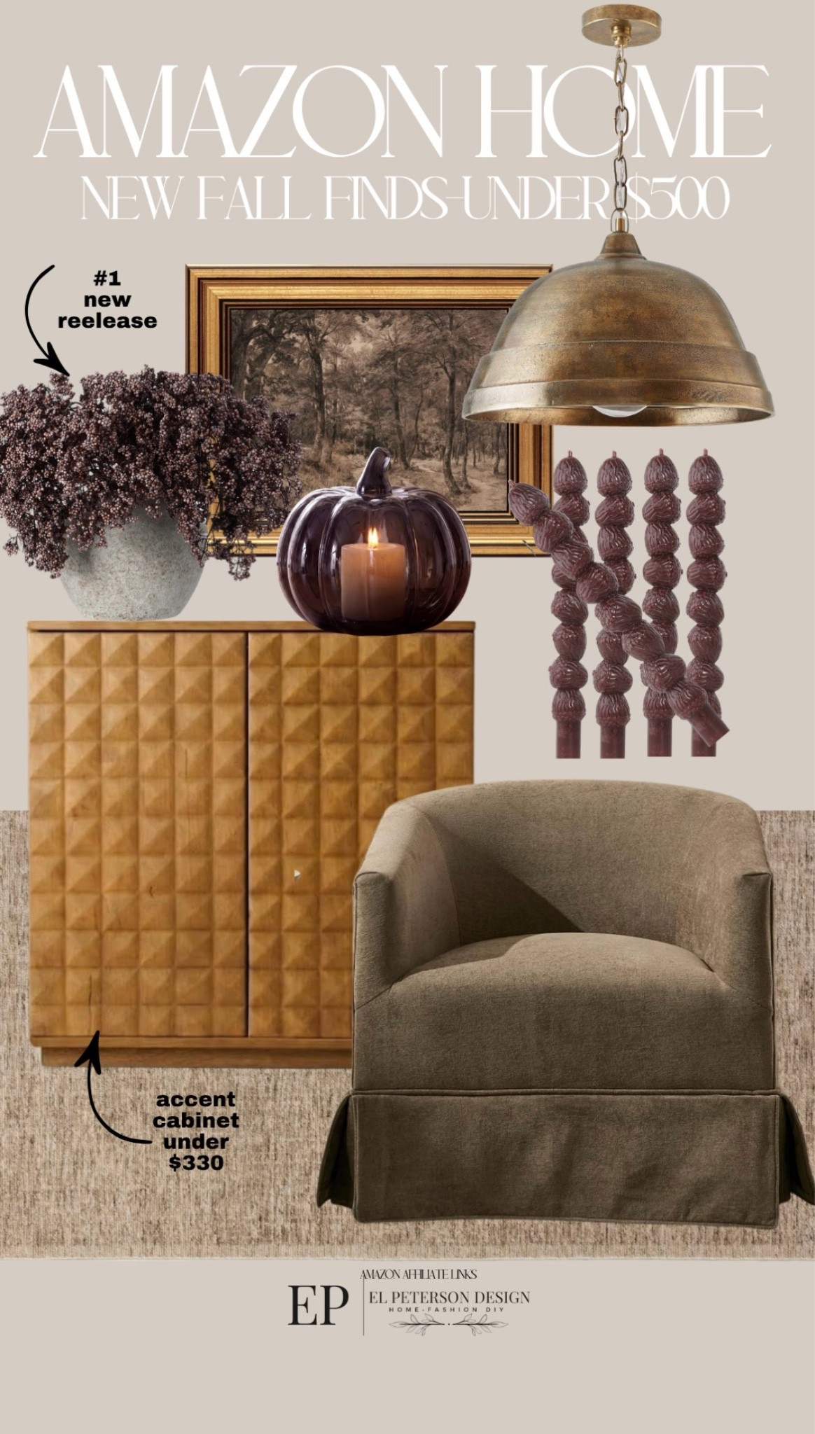 Amazon
Pendant light
Sideboard
Accent chair
Stems
Pumpkin
Candle
Artwork

#LTKHome