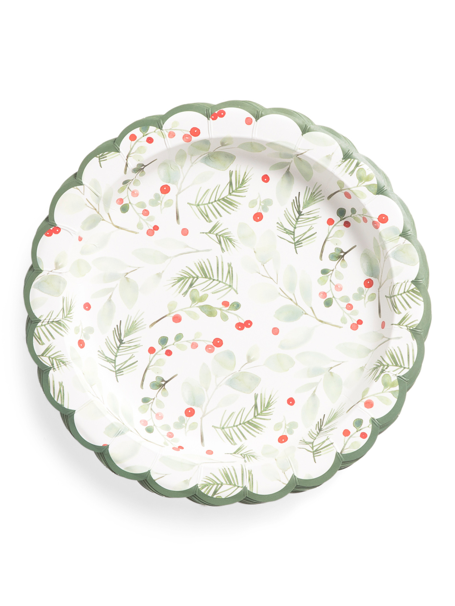 32ct Jolly Holly Luncheon Plates | TJ Maxx