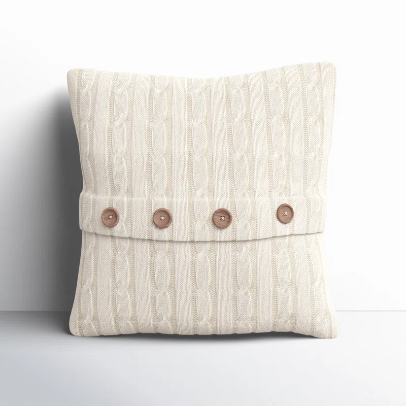 Three Posts™ Harrietstown Cable-Knit Square Cotton Pillow Cover & Insert & Reviews | Wayfair | Wayfair North America