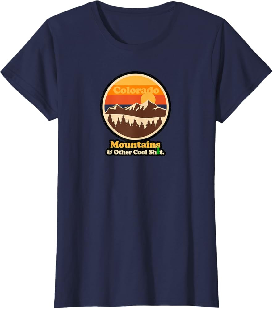 Retro Mountains & Other Cool Shit - Vintage Colorado T-Shirt | Amazon (US)