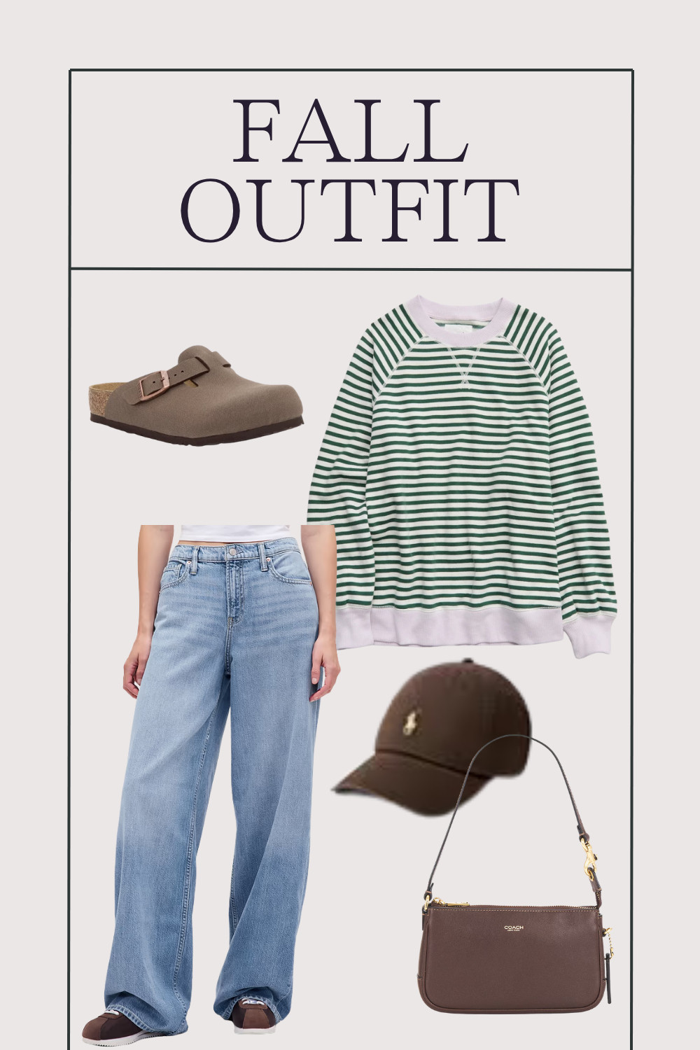 Casual fall outfit

Clogs, clogs outfit, clog outfit, stripped sweater, baggy jeans, brown baseball hat, brown handbag, brown shoulder bag, fall outfits 

 #LTKgrwm #LTKootd #LTKSeasonal