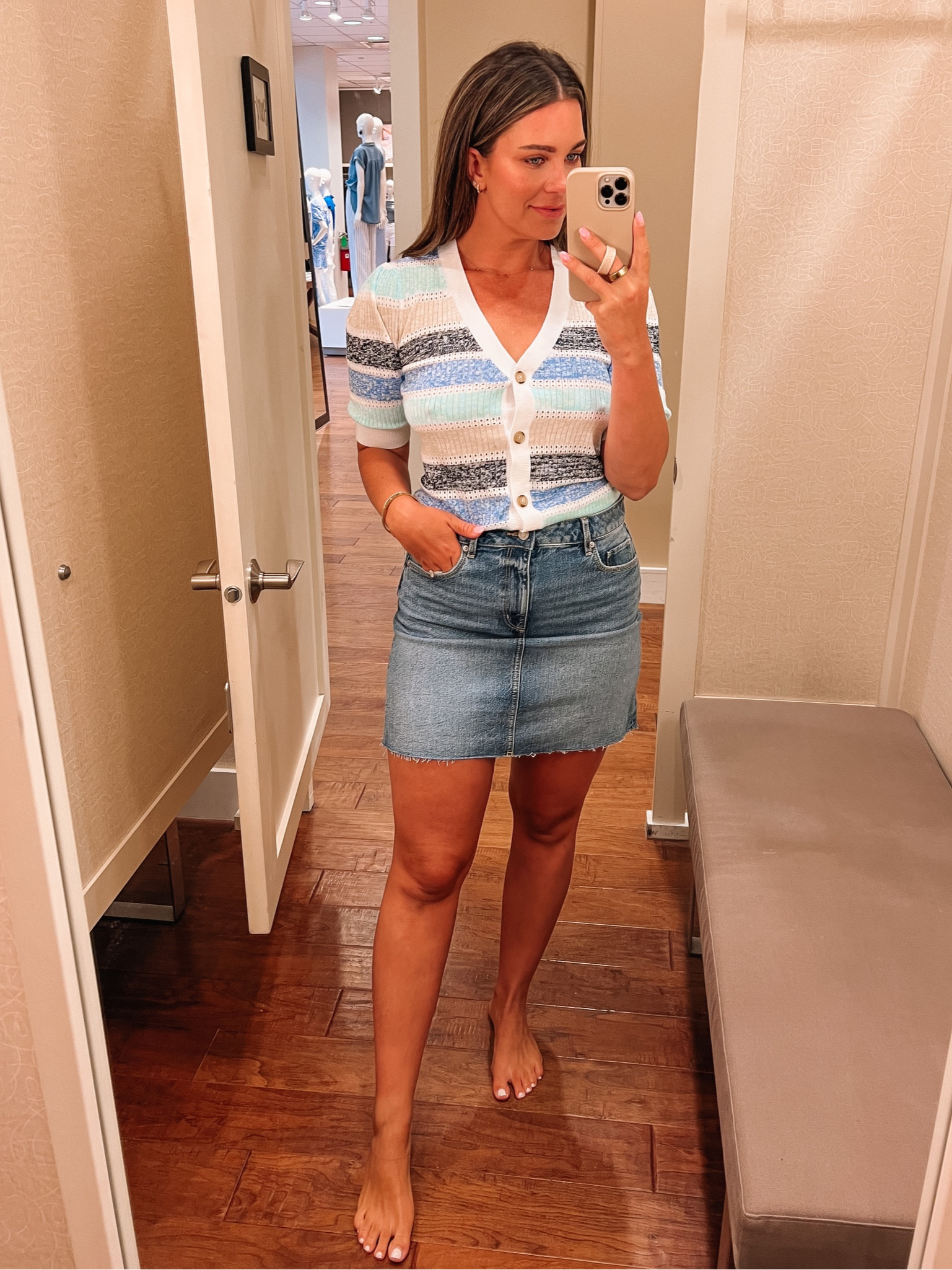 Loving this lightweight cardigan and denim skirt! 50% off with code CYBER at LOFT

#LTKsalealert #LTKstyletip #LTKunder100