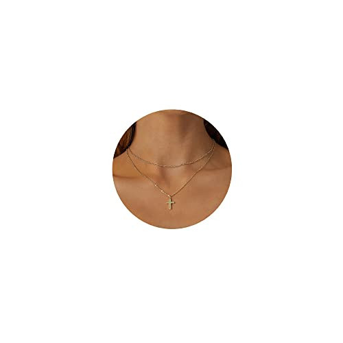 Tewiky Cross Necklace for Women-Dainty Simple Cross Pendant Cute Necklaces Jewelry for Women | Amazon (US)