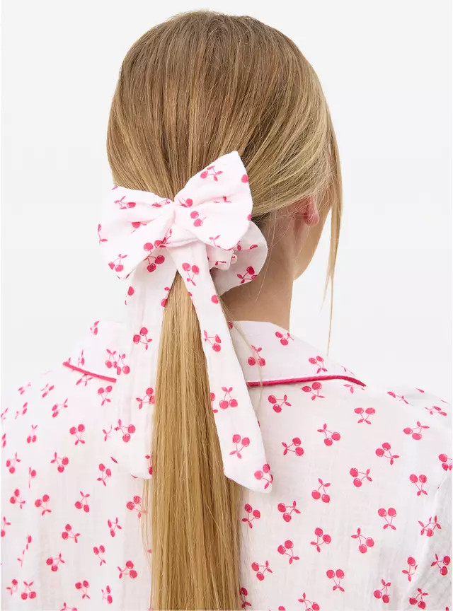 Buy Cherry Print Double Cloth Traditional Pyjamas With Scrunchie XL | Pyjamas | Tu | Tu Clothing
