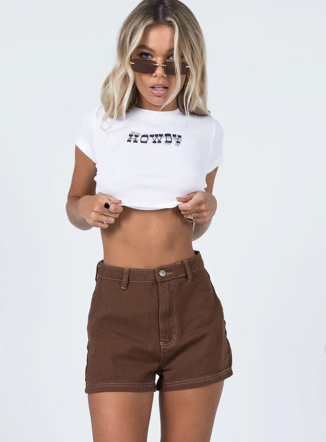 Darby A Line Short Brown | Princess Polly US