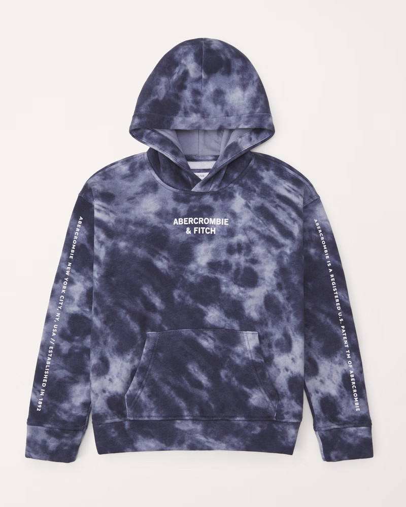 tie-dye print logo popover hoodie | Abercrombie & Fitch (US)