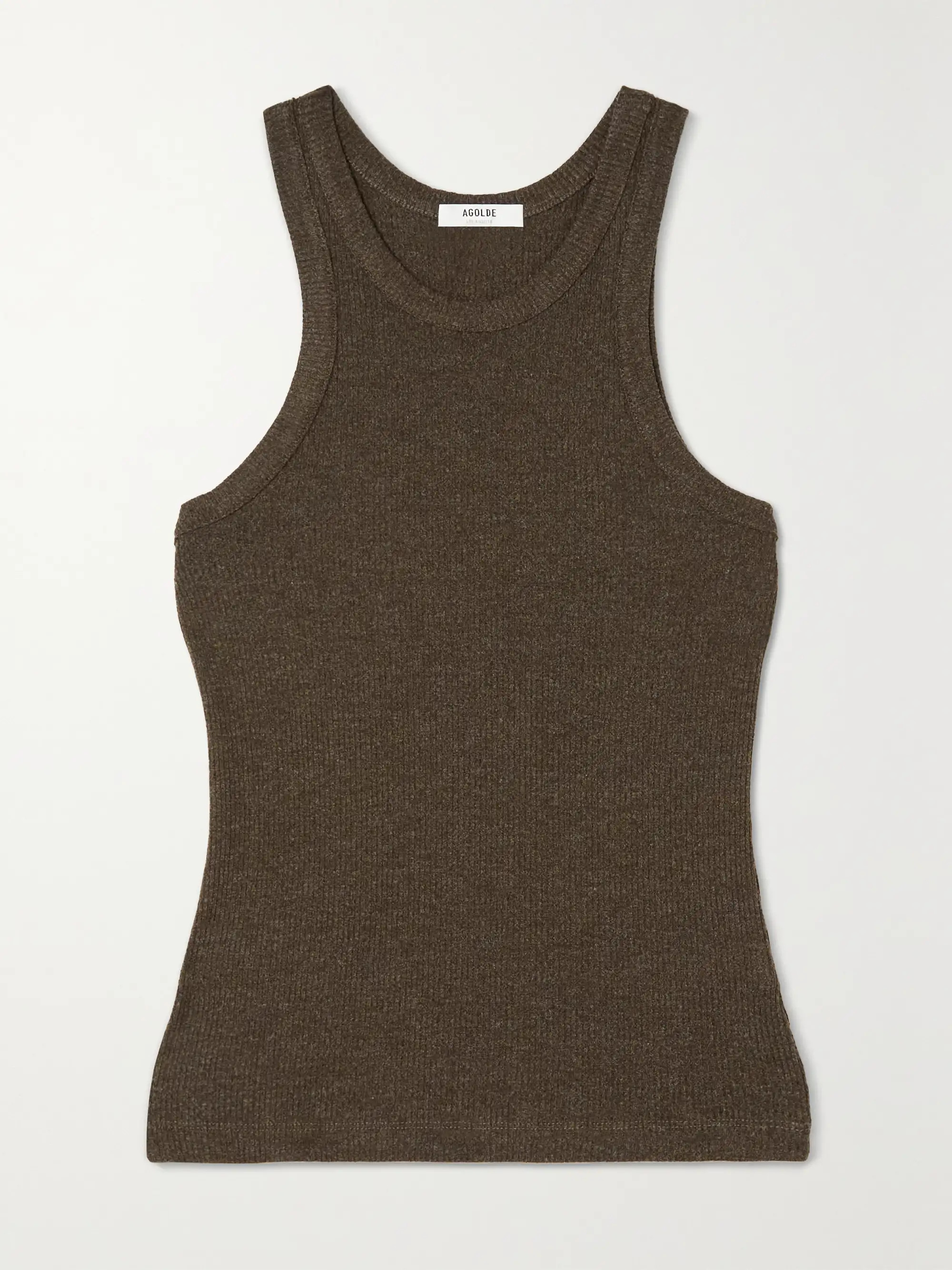 Army green Bailey ribbed-knit tank | AGOLDE | NET-A-PORTER | NET-A-PORTER (US)