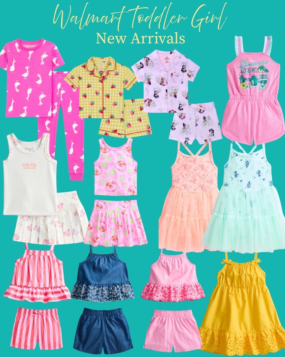 Walmart toddler girl new arrivals 🌸
The cutest summer outfits, PJs + matching sets I found! @walmart

#WalmartFinds #ToddlerGirlClothes #ToddlerFashion #SummerOutfits #MatchingSets #walmartcreator #mamaandme #mothersday #walmart | Bronco | strawberry shortcake | Disney clothes | Minnie Mouse | beach trip | activewear | princess dress | summer beach trip | gingham | strawberries | toddler swim | girl swim | crochet | embroidery | Moana | hello kitty |

#LTKKids #LTKootd #LTKSwim