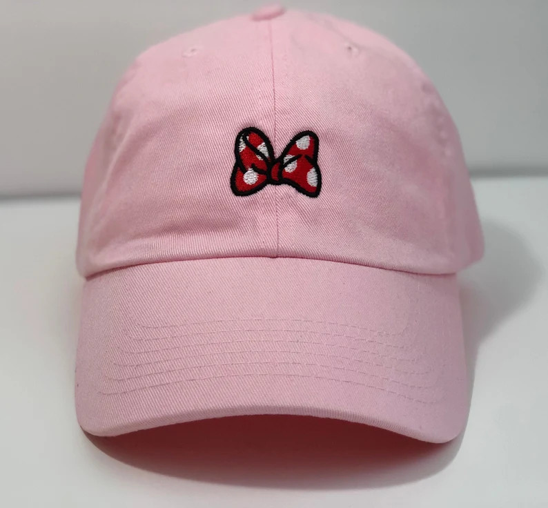 Minnie Mouse Bow embroidered Hat Disney Parks Mickey Minnie fan adjustable cap | Etsy (US)
