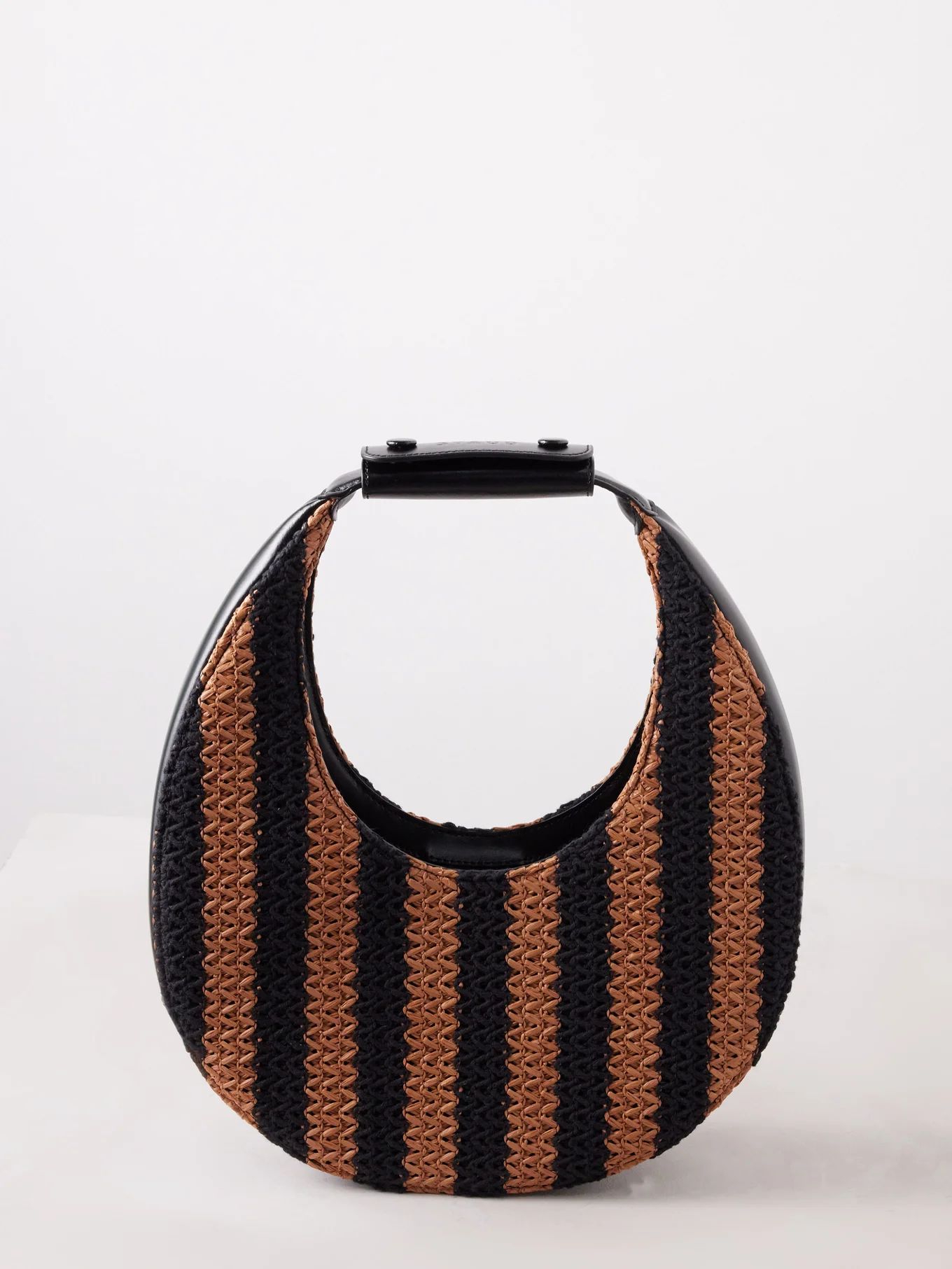 Moon raffia stripe handbag | Staud | Matches (UK)