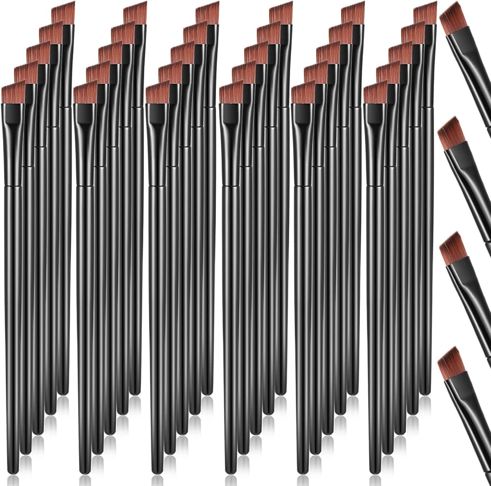 Gerrii 100 Pieces Disposable Angled Eyebrow Brushes Eye Liner Brush Disposable Angle Brushes Tint... | Amazon (US)