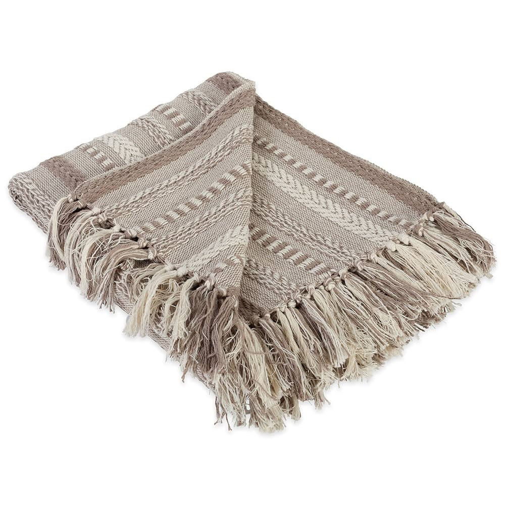 DII Braided Striped Decorative Throw Blanket, 50x60, Stone | Amazon (US)