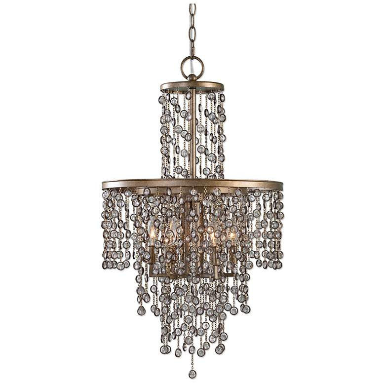 Uttermost Valka 19"W Silver Swedish iron 6-Light Chandelier | Lamps Plus
