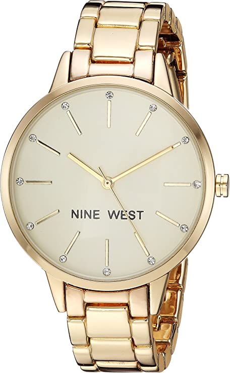 Nine West Women's Crystal Accented Bracelet Watch | Amazon (US)