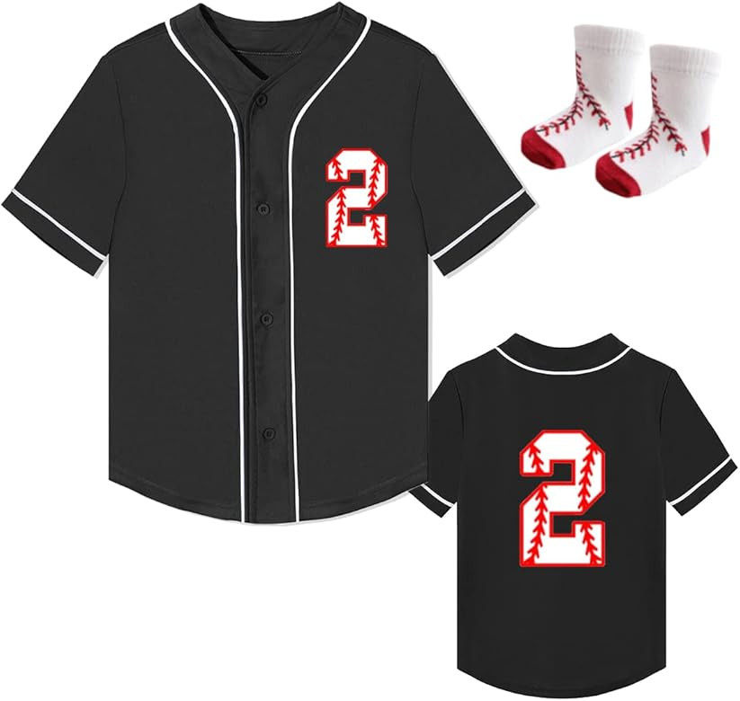 Yuji Itadori Toddler Kids 2nd Baseball Birthday Shirt with Socks Boy Girl Short Sleeve Baseball J... | Amazon (US)
