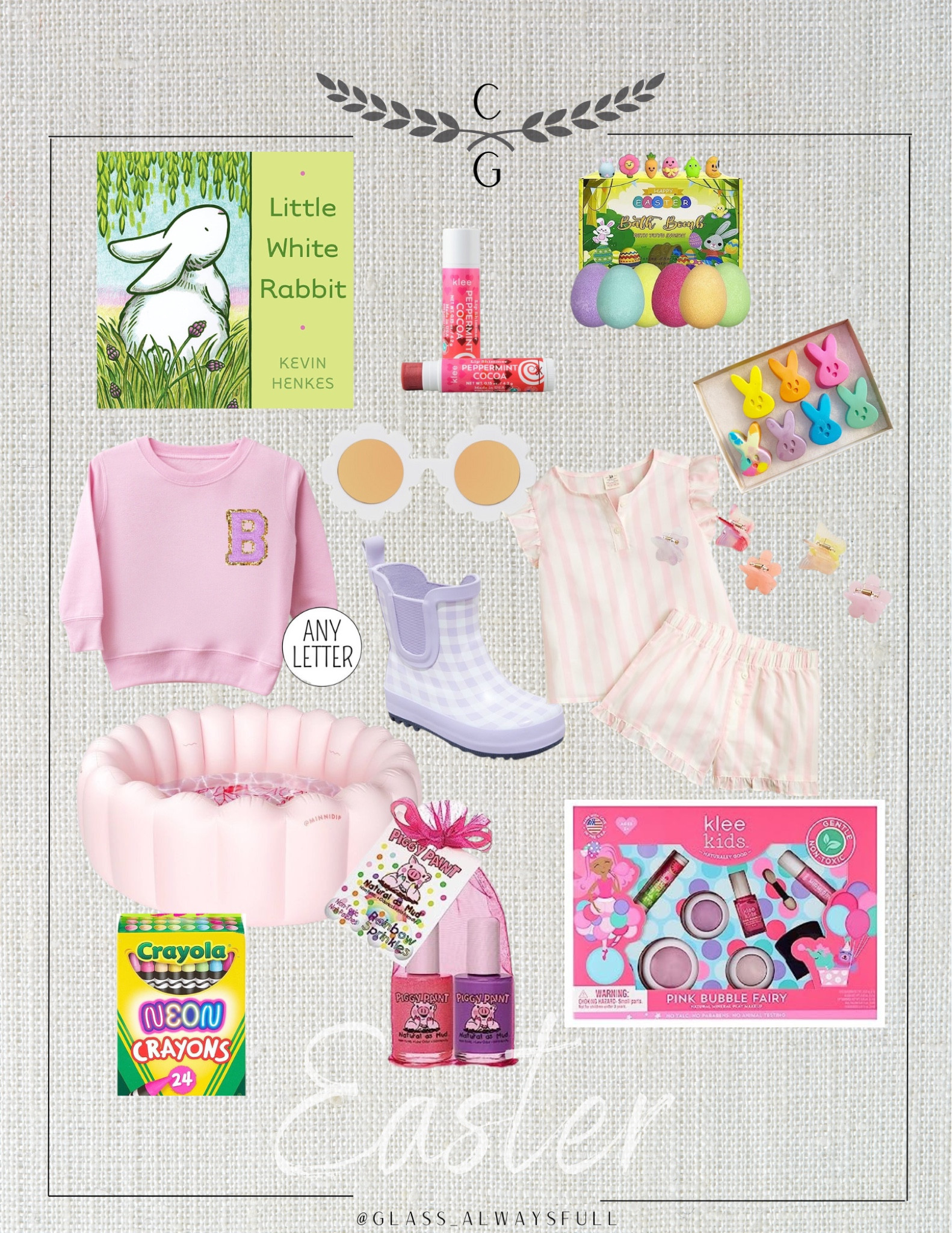 Easter basket: little girl, baby girl Easter, first Easter, Amazon baby, Amazon kids, Amazon Easter, toddler girl clothes, baby girl gifts, baby swim, baby girl swimsuit, wooden Easter toys, Easter toys, Easter basket fillers, Easter basket stuffer, Easter book, Easter bunny, bunny stuffed animal, gift guide for little girl, preppy baby. Callie Glass @glass_alwaysfull #LTKGiftGuide 


#LTKkids #LTKbaby #LTKSeasonal
