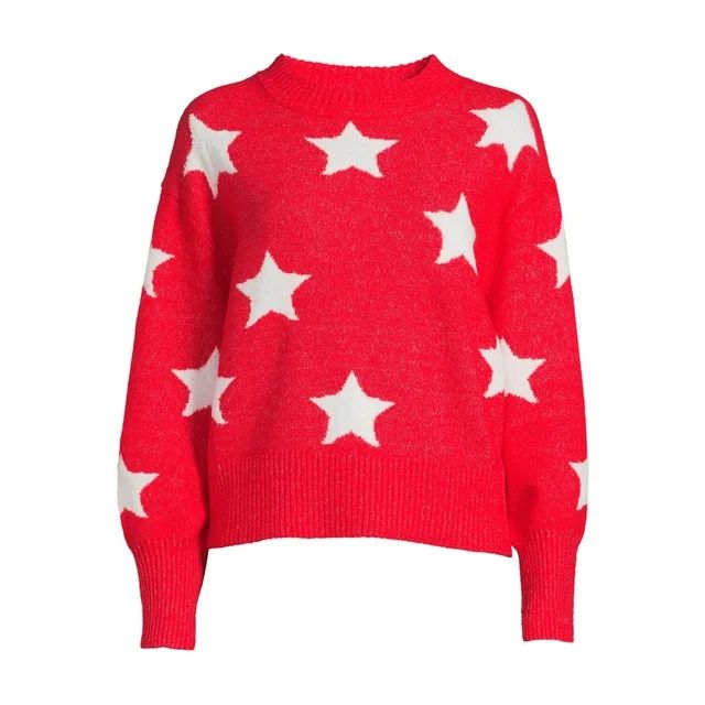 Heart N Crush Women's All Over Stars Pullover Sweater | Walmart (US)