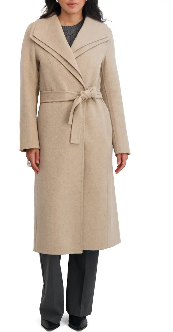 Elliot Tie Waist Wool Blend Coat | Nordstrom Rack