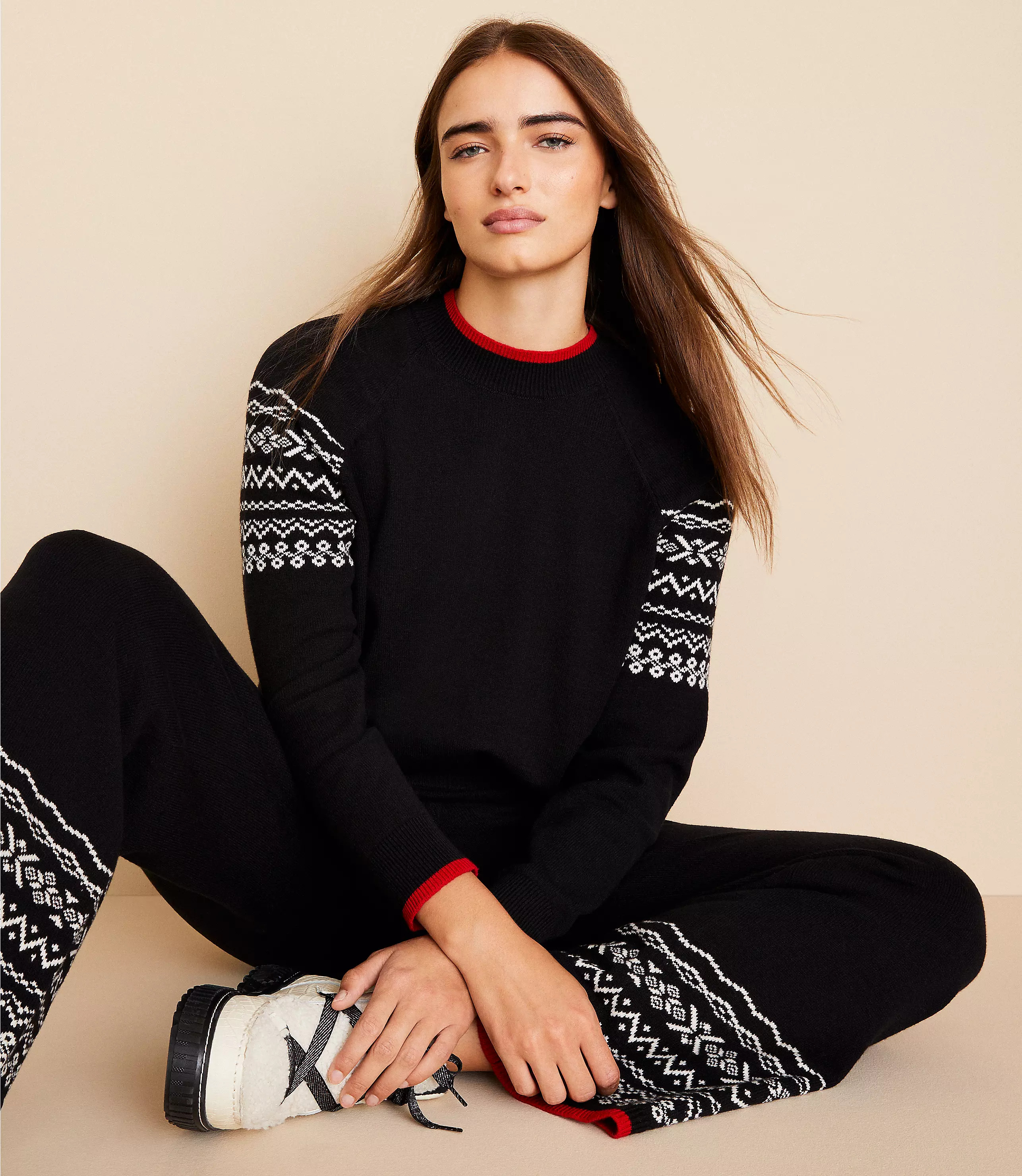 Lou & Grey Fair Isle Drawstring Hem Sweater | LOFT