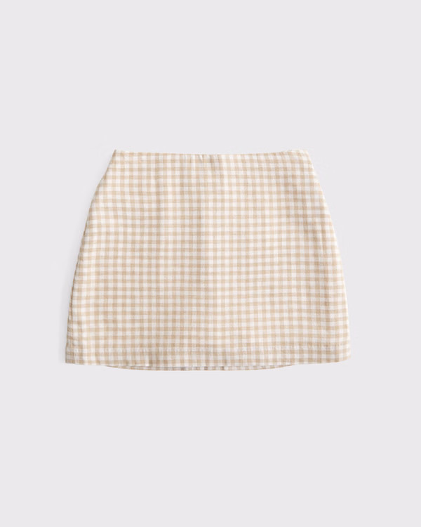 The A&F Scarlett Linen-Blend Mini Skort | Abercrombie & Fitch (US)