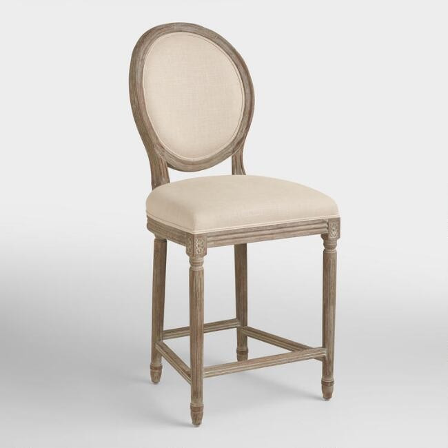 Round Back Paige Upholstered Counter Stool | World Market