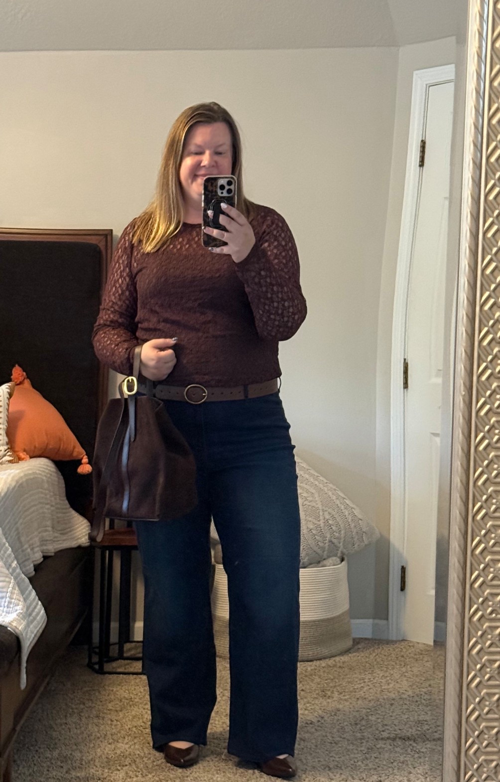 Lace burgundy top xxl
Denim size 18


Date night. Chocolate brown bag. Holidays looks   Fall outfits  

#LTKSaleAlert #LTKSeasonal #LTKOver40