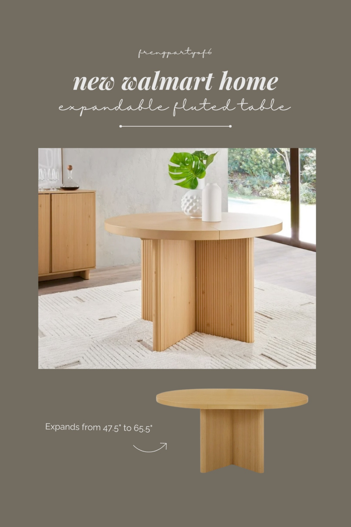 New Walmart home find! This pretty fluted dining table expands into an oval table. Under $260 and has great reviews so far.

#LTKhome #LTKstyletip