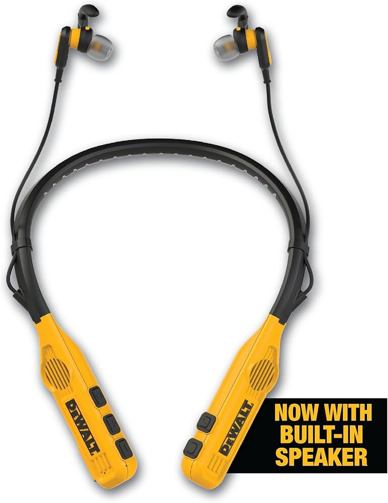 DEWALT 2-in-1 Neckband Bluetooth Headphones w/Built-in Speakers, Jobsite Wearable Speaker & Aroun... | Amazon (US)