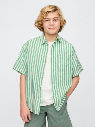 Kids Linen-Cotton Relaxed Shirt | Gap (CA)