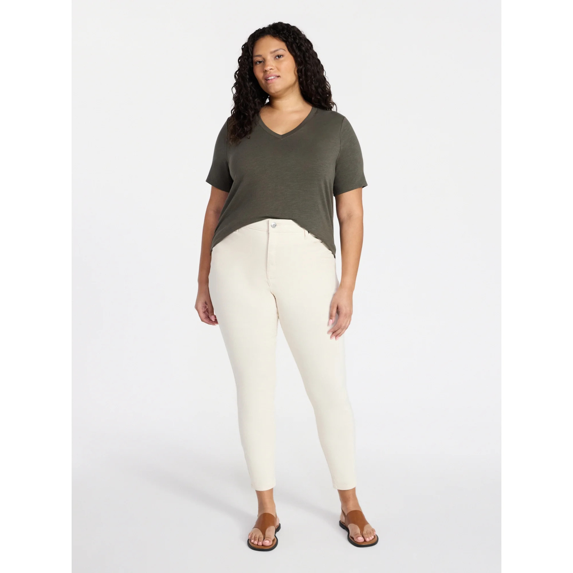 Terra & Sky Women's Plus High Rise Skinny Jeans, Sizes 16W-28W | Walmart (US)