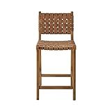 Ball & Cast HSA-1110-24B Home Kitchen Faux Leather Woven Counter-Height Barstool Set of 1, 24 inc... | Amazon (US)